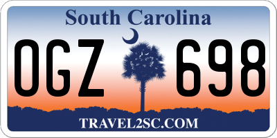 SC license plate OGZ698