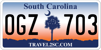 SC license plate OGZ703
