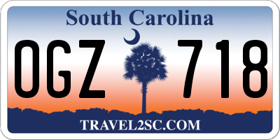 SC license plate OGZ718