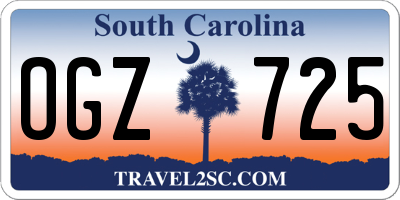 SC license plate OGZ725