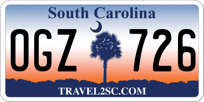 SC license plate OGZ726