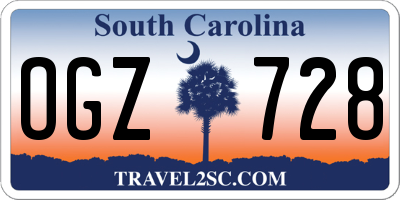 SC license plate OGZ728