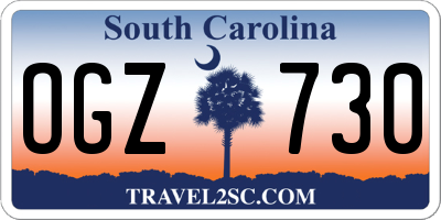 SC license plate OGZ730