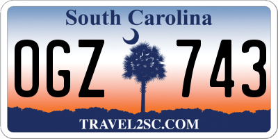SC license plate OGZ743