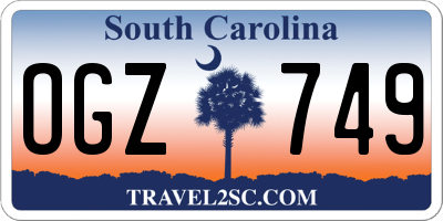 SC license plate OGZ749