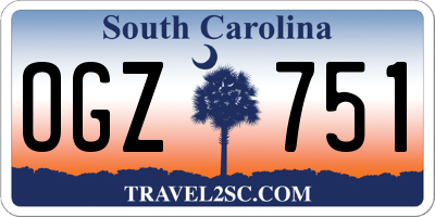 SC license plate OGZ751