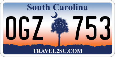 SC license plate OGZ753