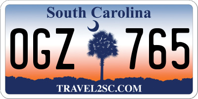 SC license plate OGZ765