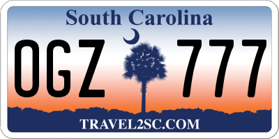 SC license plate OGZ777