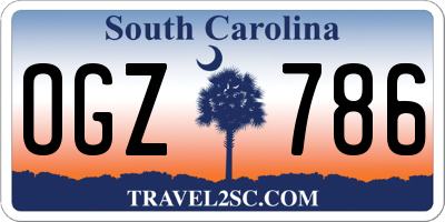 SC license plate OGZ786