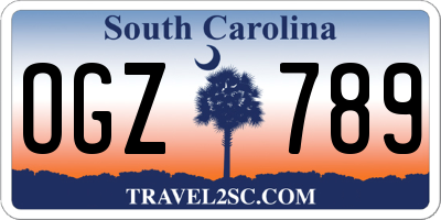SC license plate OGZ789