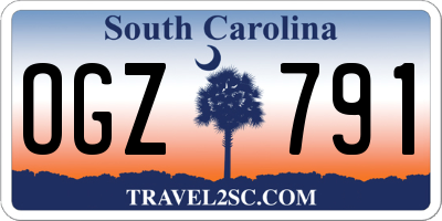 SC license plate OGZ791