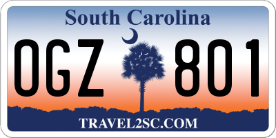 SC license plate OGZ801