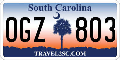 SC license plate OGZ803