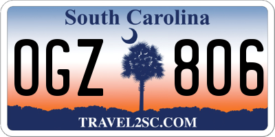 SC license plate OGZ806