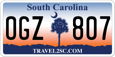 SC license plate OGZ807