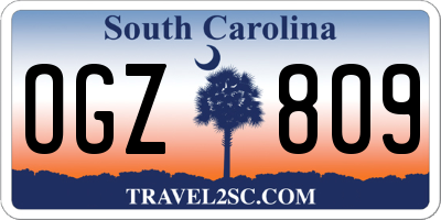 SC license plate OGZ809