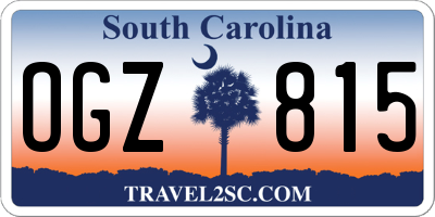 SC license plate OGZ815