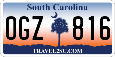SC license plate OGZ816
