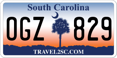 SC license plate OGZ829