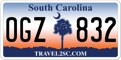 SC license plate OGZ832