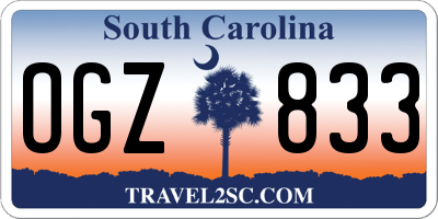 SC license plate OGZ833
