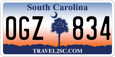 SC license plate OGZ834