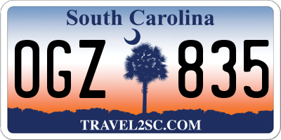 SC license plate OGZ835