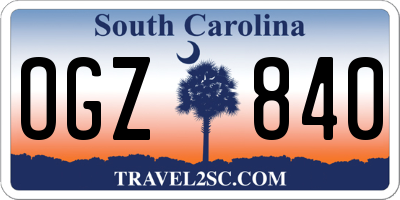SC license plate OGZ840