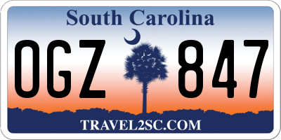 SC license plate OGZ847