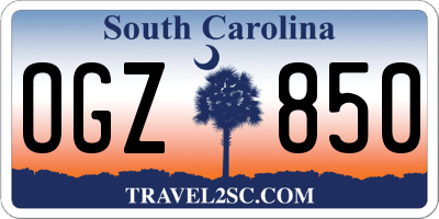 SC license plate OGZ850