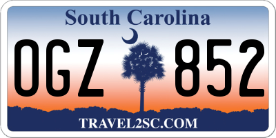 SC license plate OGZ852