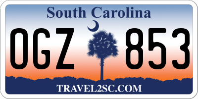 SC license plate OGZ853