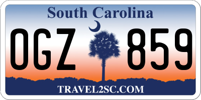 SC license plate OGZ859
