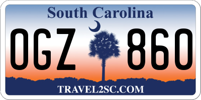 SC license plate OGZ860