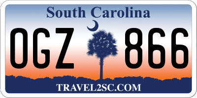 SC license plate OGZ866