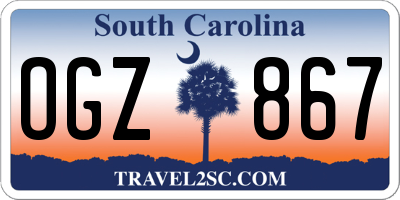 SC license plate OGZ867