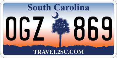 SC license plate OGZ869