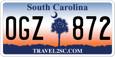 SC license plate OGZ872