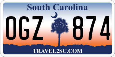 SC license plate OGZ874