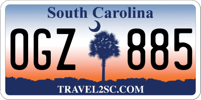 SC license plate OGZ885