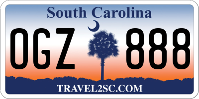 SC license plate OGZ888
