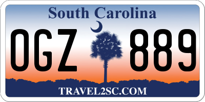 SC license plate OGZ889