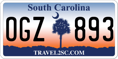 SC license plate OGZ893