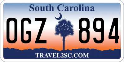 SC license plate OGZ894