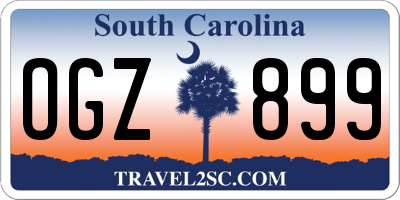 SC license plate OGZ899