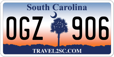 SC license plate OGZ906