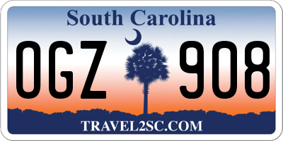 SC license plate OGZ908