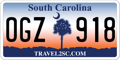 SC license plate OGZ918