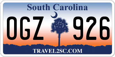 SC license plate OGZ926